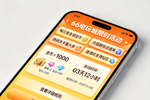 66电玩城手机版限时活动页面截图，展示各种活动入口和奖励信息